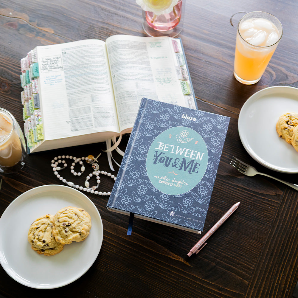 Between You and Me with cookies and drinks