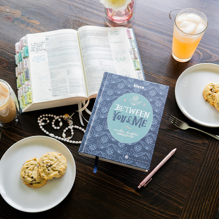 Between You and Me with cookies and drinks