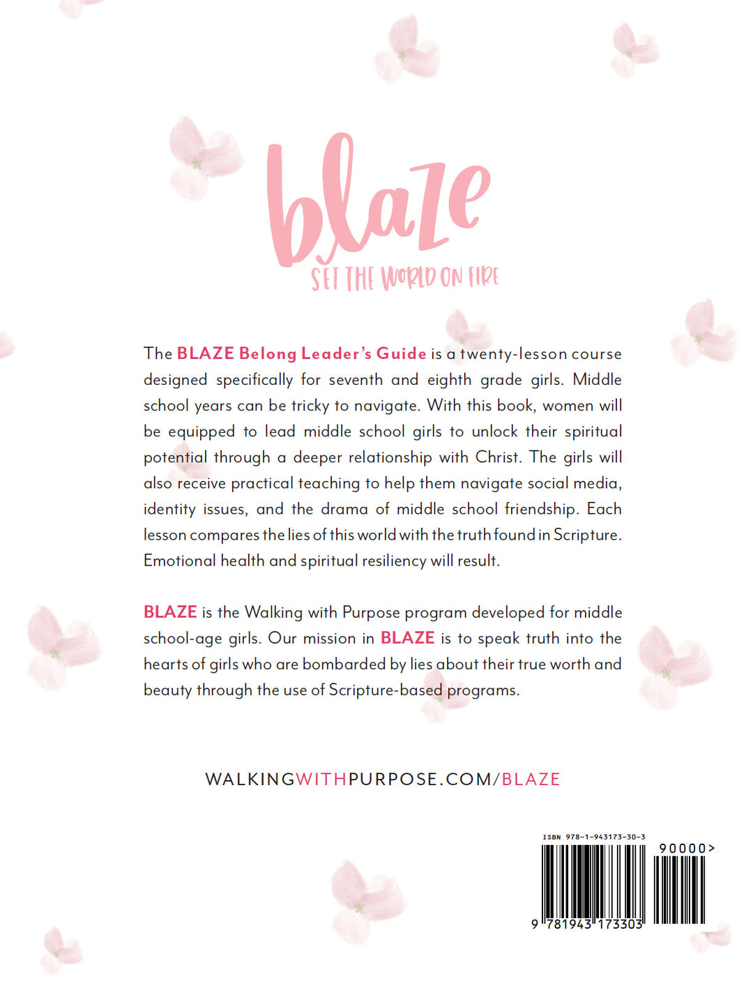 back cover of BLAZE Belong Leader's Guide
