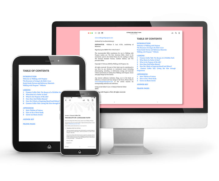 Living in the Father's Love Bible Study e-Book on 3 e-readers