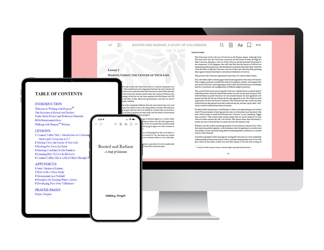 Rooted and Radiant e-book on multiple devices