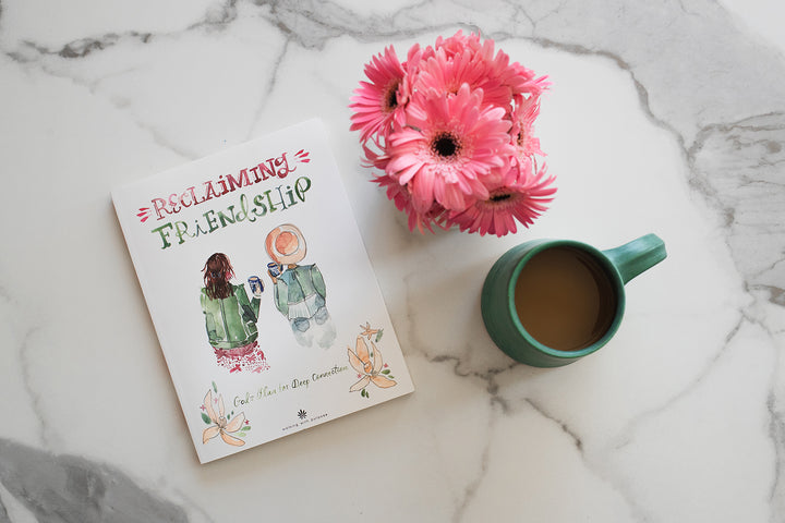 Reclaiming Friendship Bible study on marble table