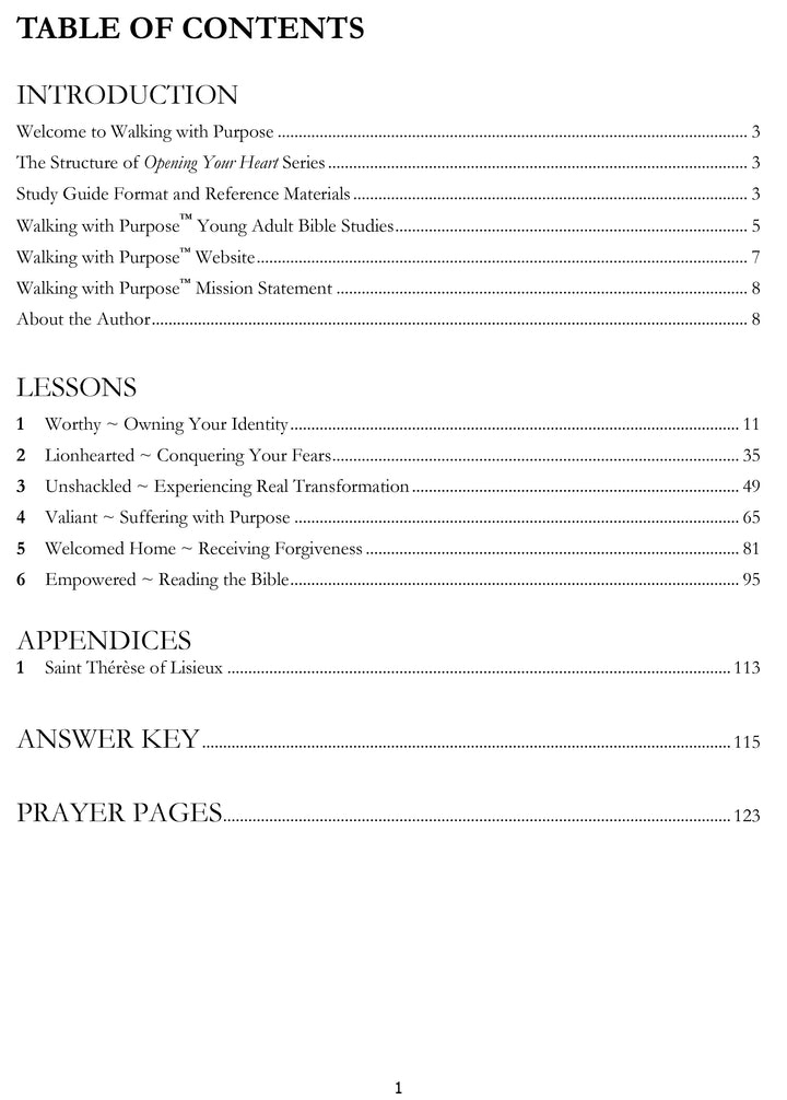 Steadfast - Opening Your Heart Young Adult Series - Part III table of contents