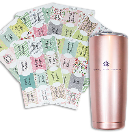 Bible tabs and WWP beverage container