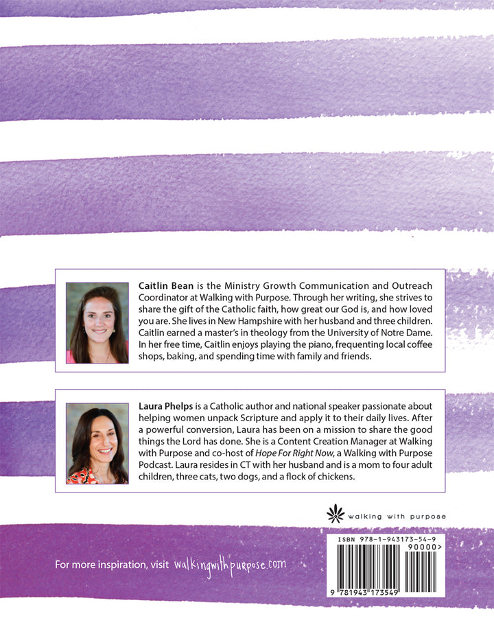 Back cover of "Desert Bloom: A Lenten Journey" with Cailin Bean and Laura Phelps author profiles.