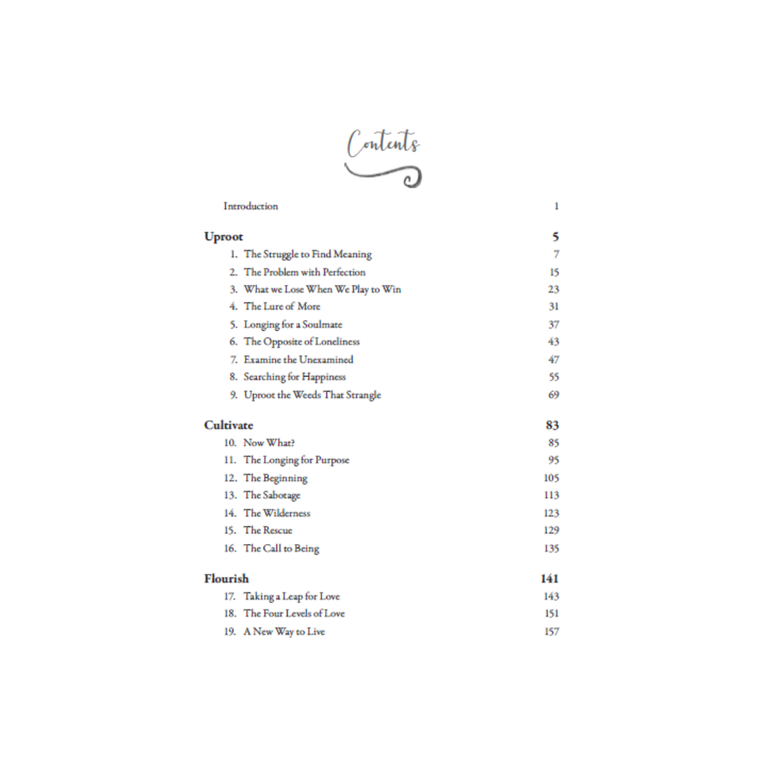 Heart of Vines Book table of contents