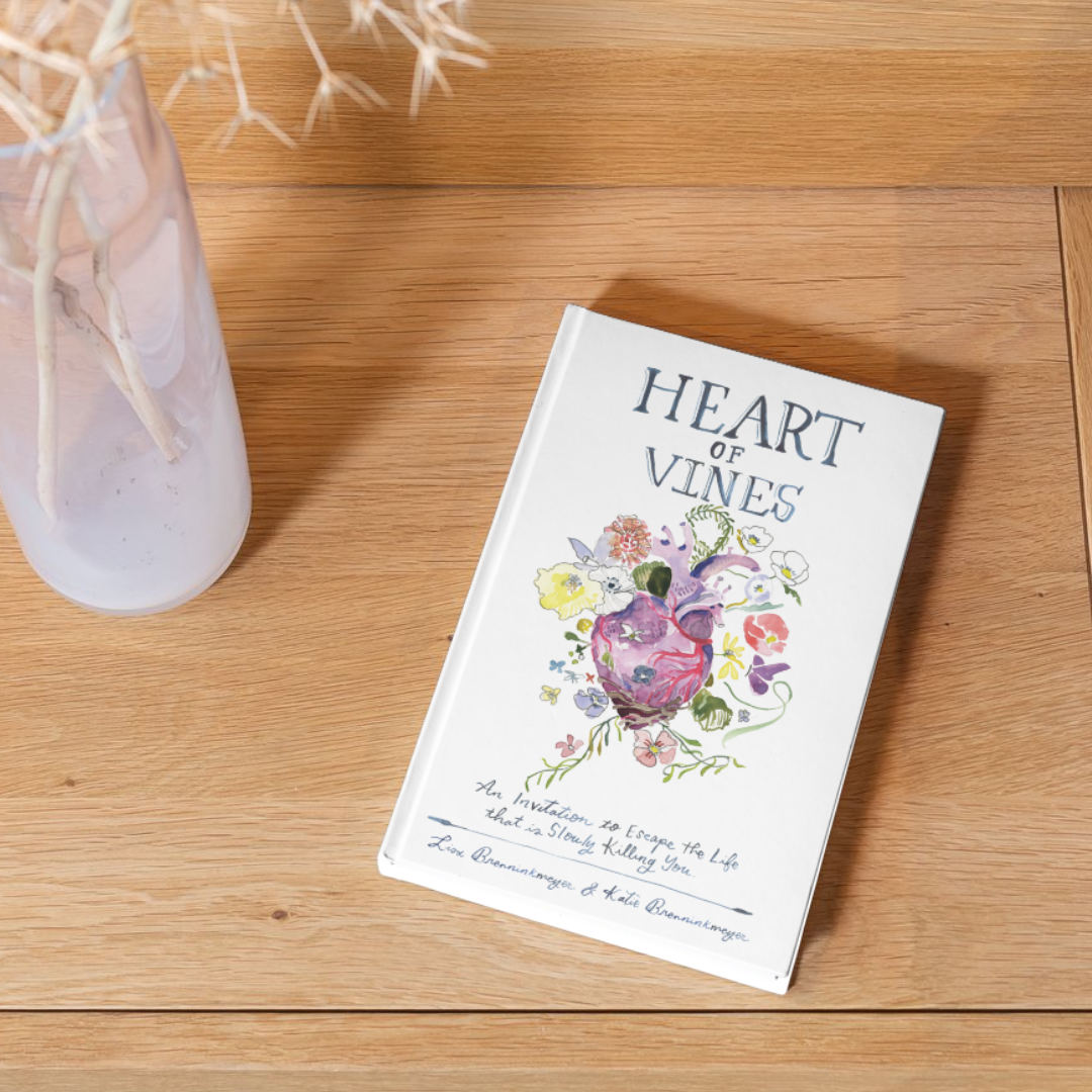 Heart of Vines Book on a table