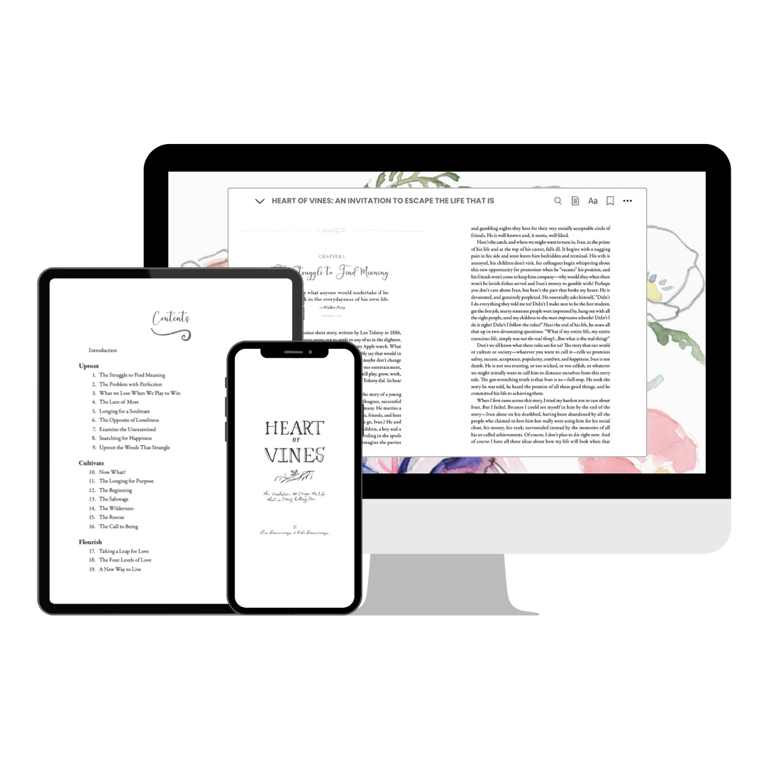 Heart of Vines e-book on three devices