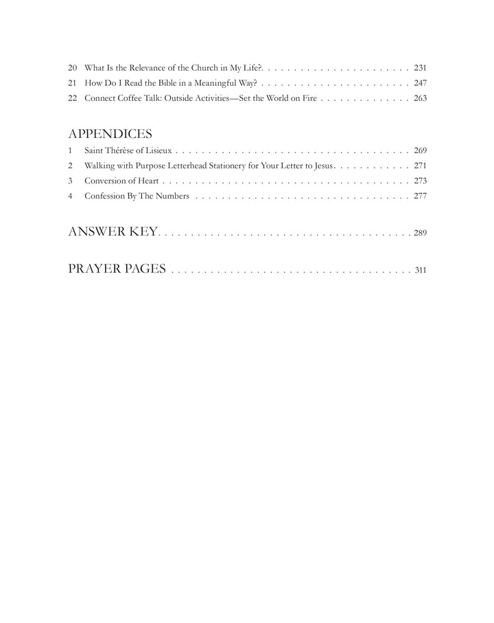 Table of contents page 2 for Opening Your Heart Bible Study on a white background.