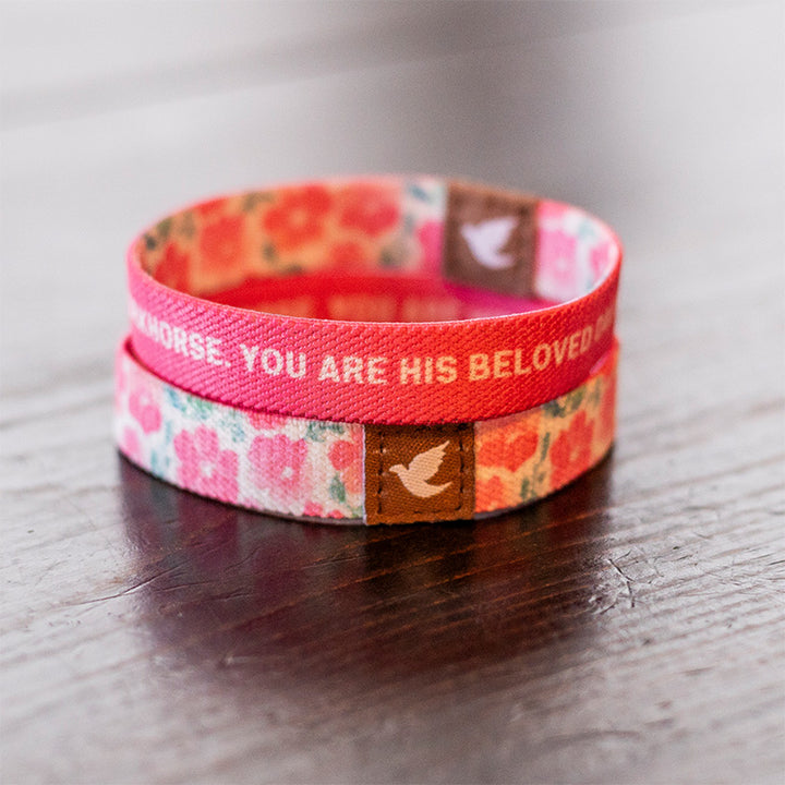 Beloved Daughter Reversible Bracelets stacked to reveal inside