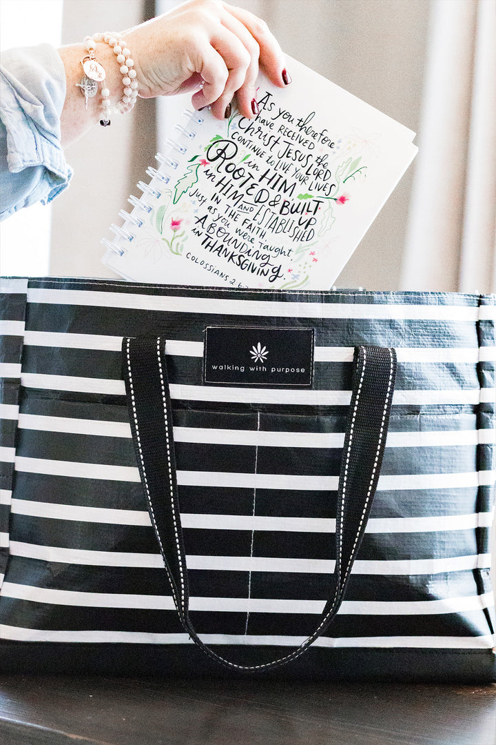 Colossians notebook inserted into WWP zippered tote