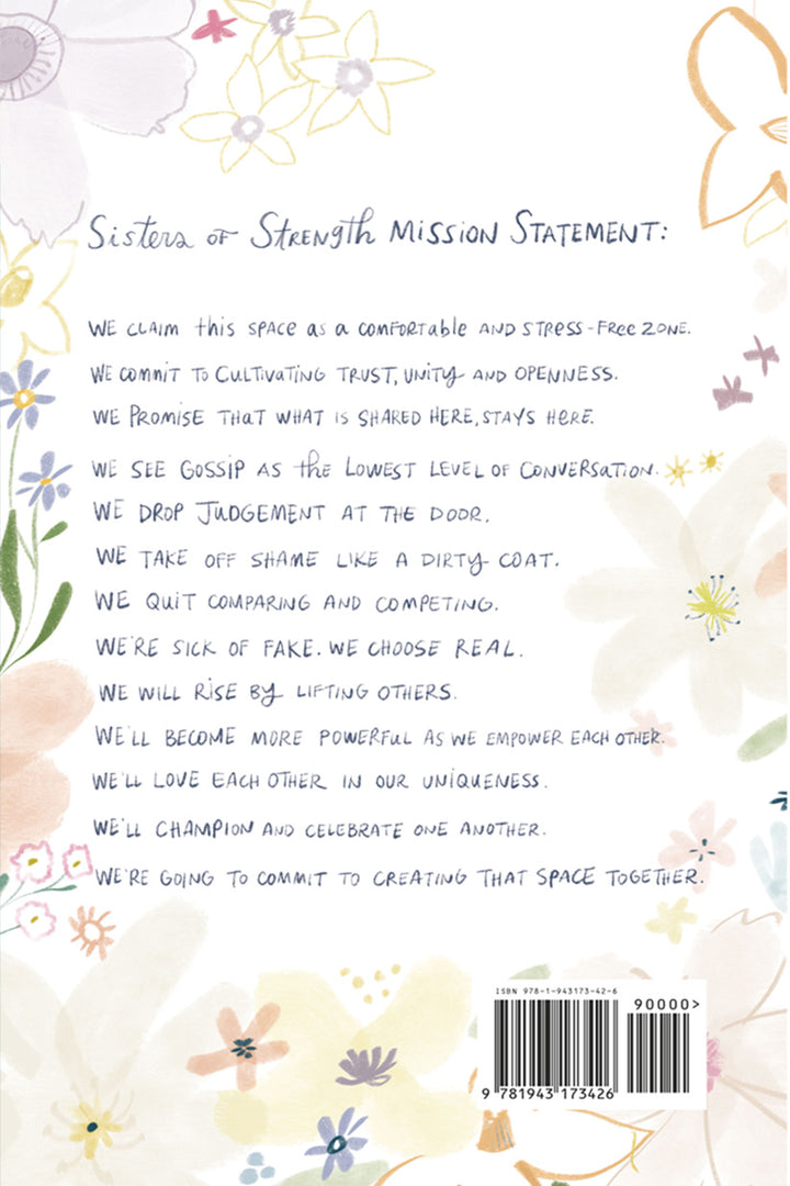 Sisters of Strength Journal back cover with mission statement