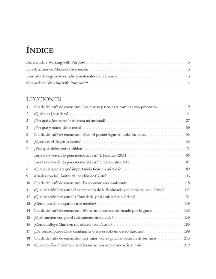 Abriendo tu corazon Indice Table of contents Page 1