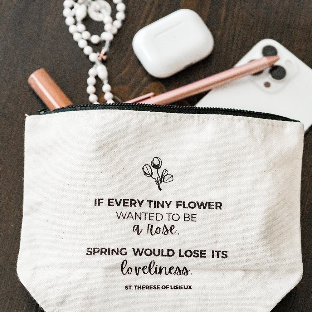 St Therese canvas pouch