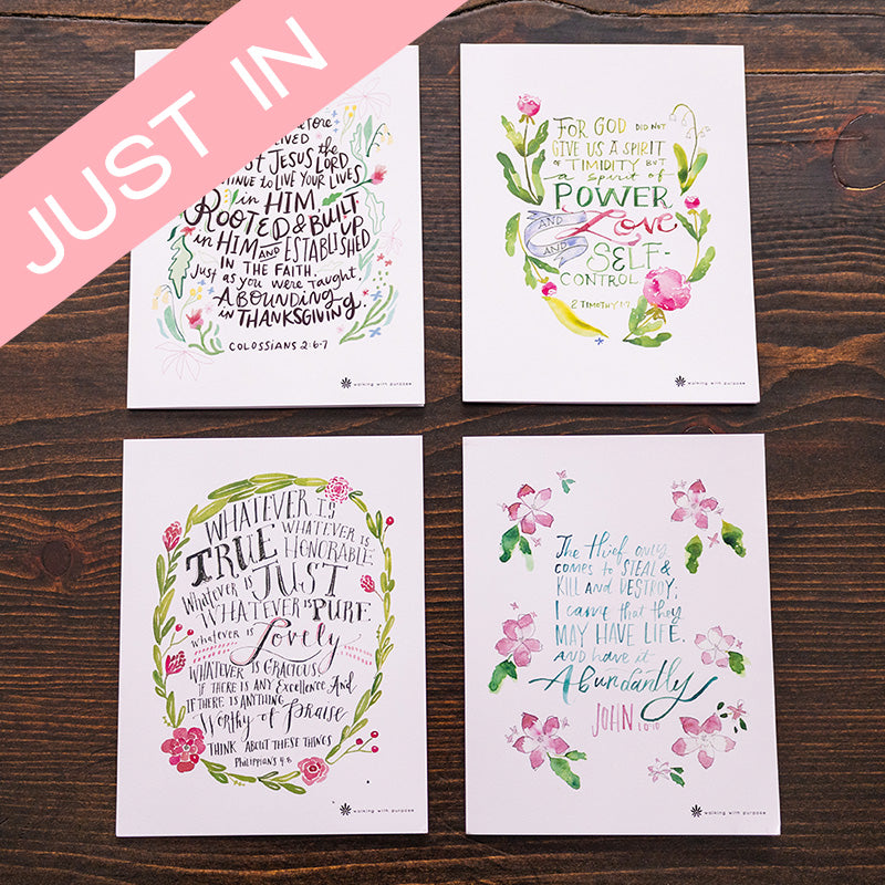Four Scripture Note Cards
