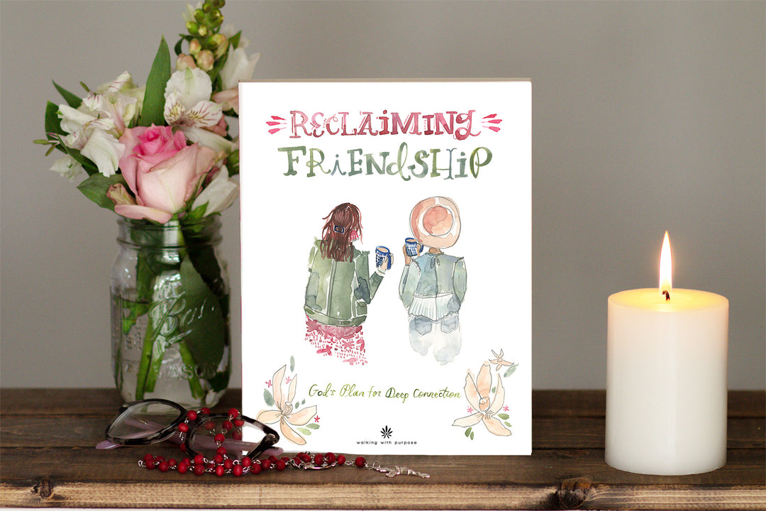 reclaiming Friendship Bible study with flowers and candle