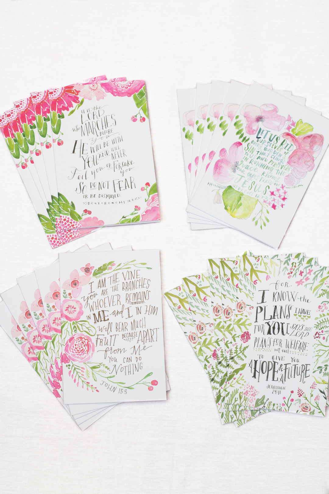 4 covers of WWP Assorted Scripture Note Card Set